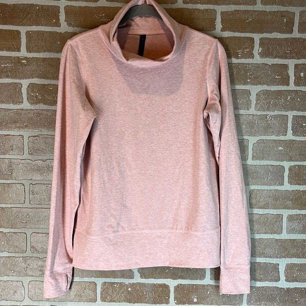 Gaiam Activewear Yoga Long Sleeve Top Pink Mock Turtleneck size XS thumb holes